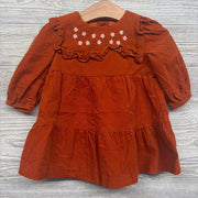Corduroy Dress Embroidered Flowers & Bloomers 6-9M