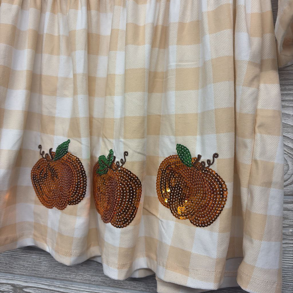 Gingham Dress Sequins Pumpkins 18M