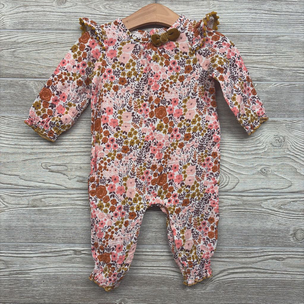 LS Gauze Outfit Flowers 6-9M