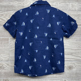 Button Up SS Shirt Sailboats 4t