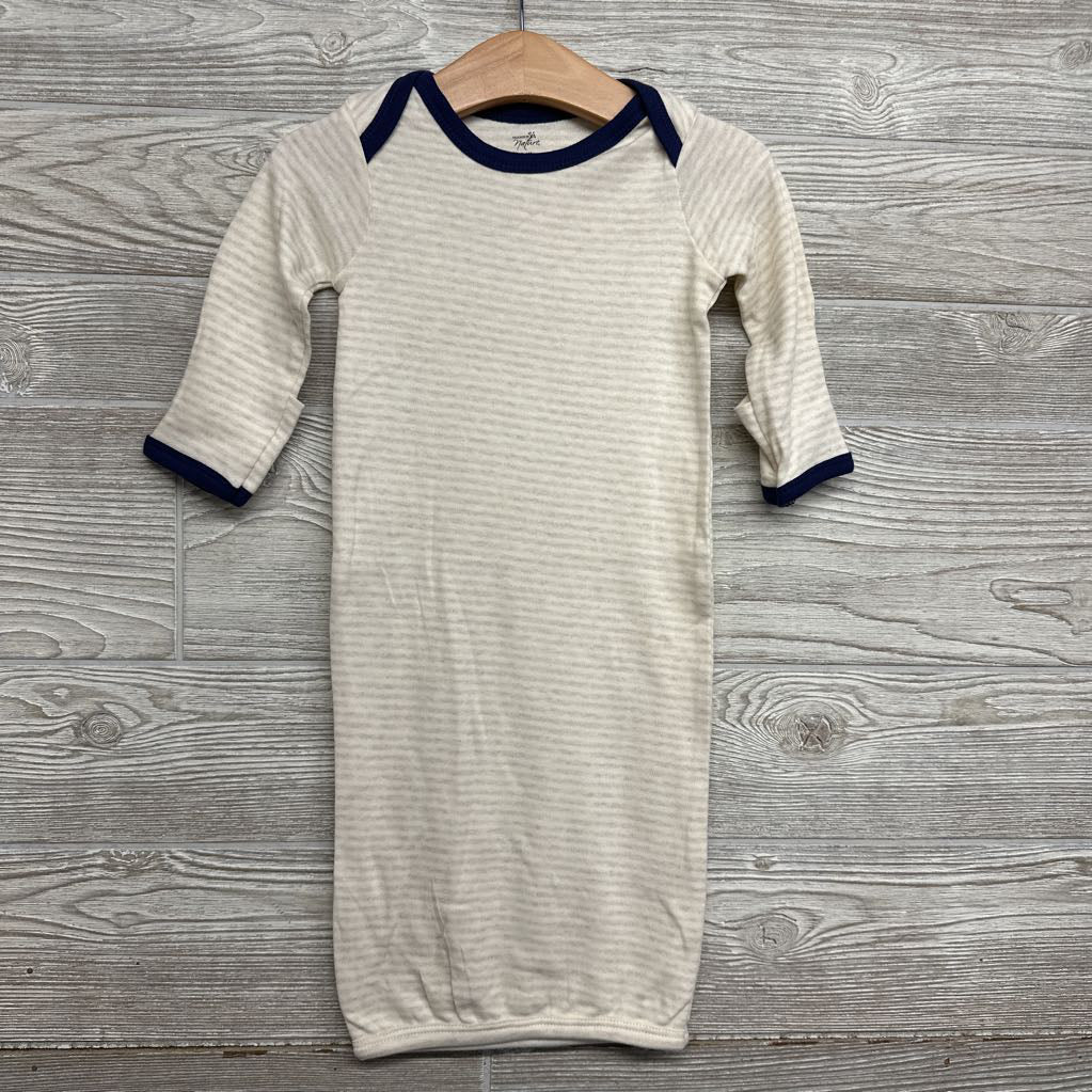 Organic LS PJ Gown Stripes 0-6M