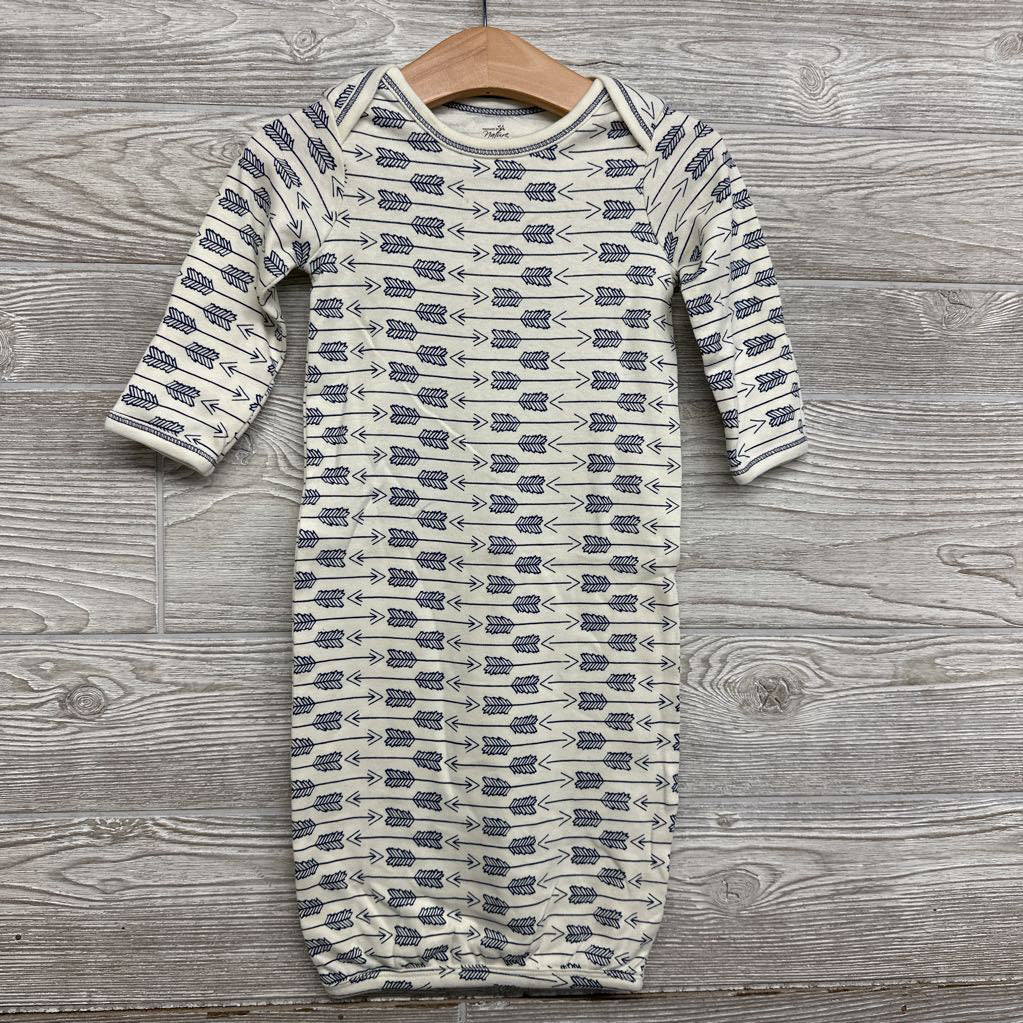 Organic LS PJ Gown Arrows 0-6M