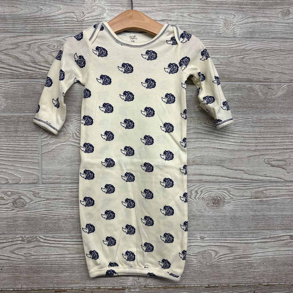 Organic LS PJ Gown Hedgehogs 0-6M