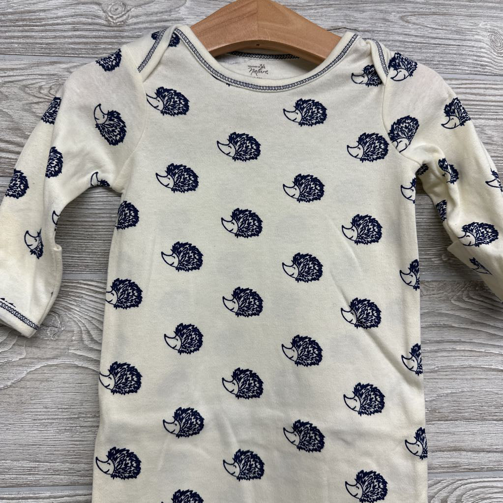 Organic LS PJ Gown Hedgehogs 0-6M