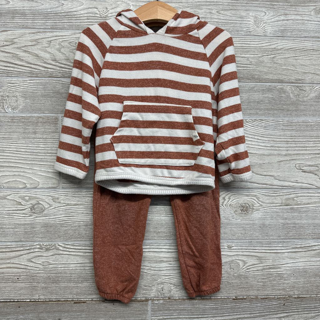 2 Pc Haaci Outfit Hooded Shirt & Pants Stripes 24M