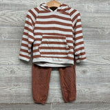 2 Pc Haaci Outfit Hooded Shirt & Pants Stripes 24M