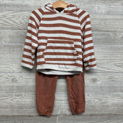 2 Pc Haaci Outfit Hooded Shirt & Pants Stripes 24M