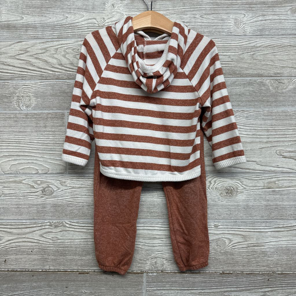 2 Pc Haaci Outfit Hooded Shirt & Pants Stripes 24M