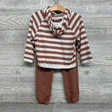 2 Pc Haaci Outfit Hooded Shirt & Pants Stripes 24M