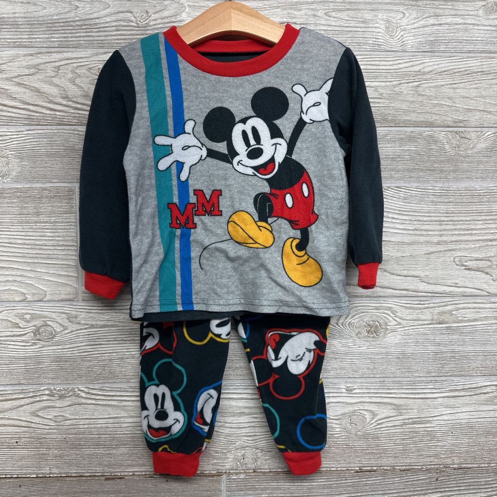 2 Pc Fleece Pj Mickey Mouse 3t