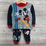 2 Pc Fleece Pj Mickey Mouse 3t
