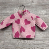 1/4 Zip Plush Pullover Hearts 6M