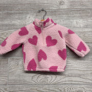1/4 Zip Plush Pullover Hearts 6M