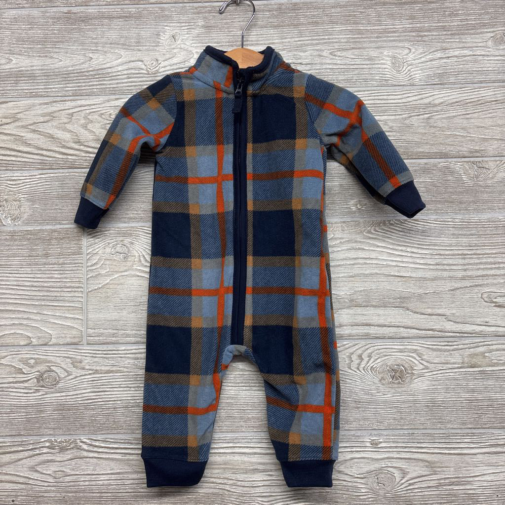 LS Plaid Fleece Outfit 6M