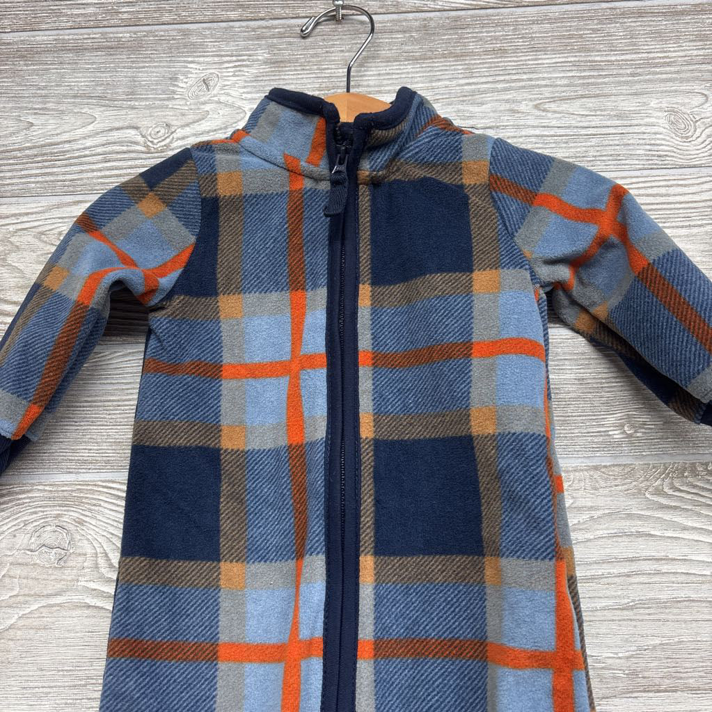 LS Plaid Fleece Outfit 6M