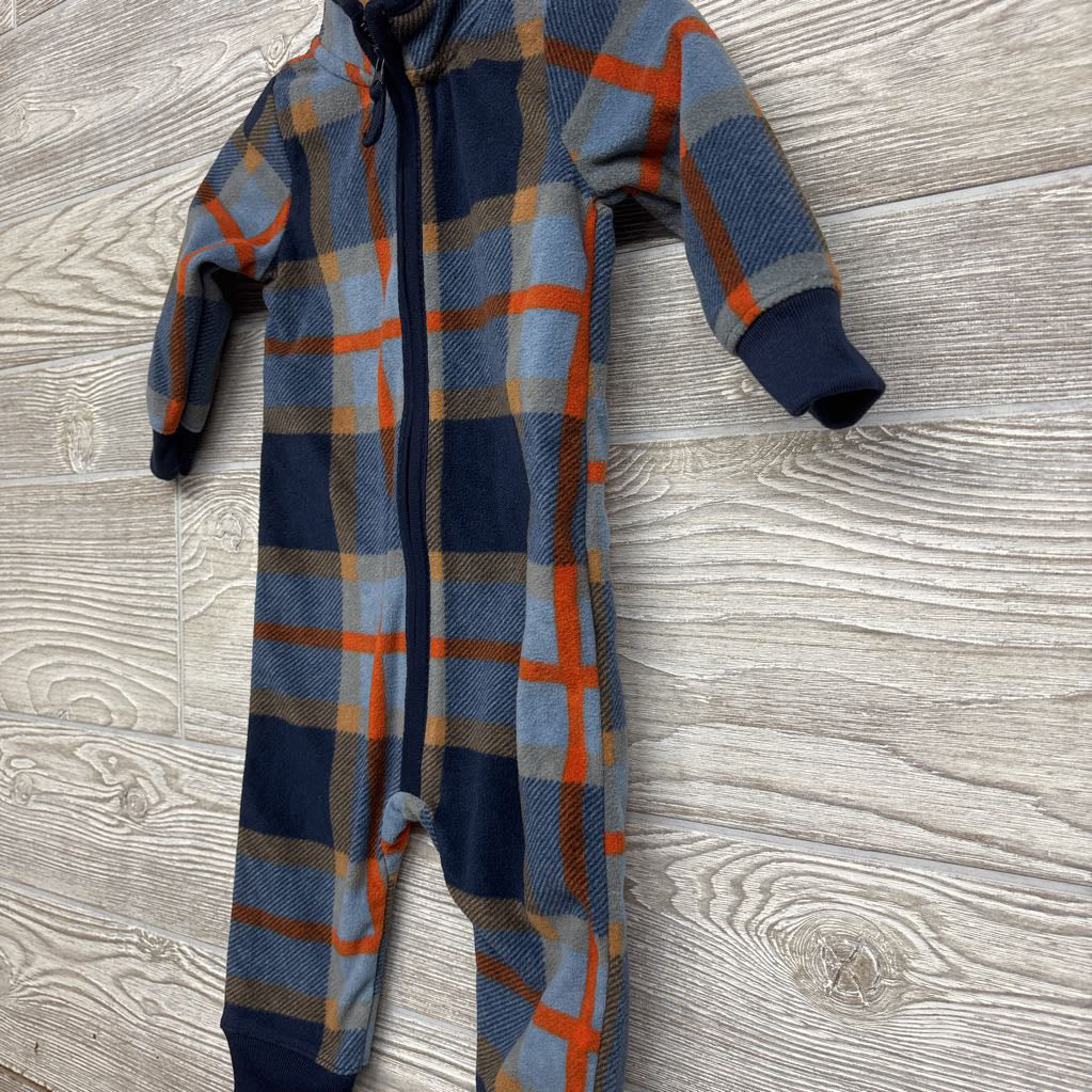 LS Plaid Fleece Outfit 6M