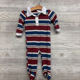 LS Bamboo Footed Outfit Stripes 6-9M