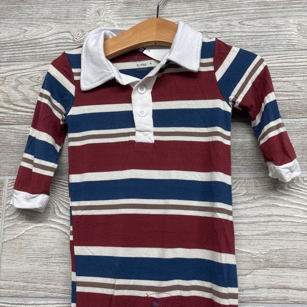 LS Bamboo Footed Outfit Stripes 6-9M