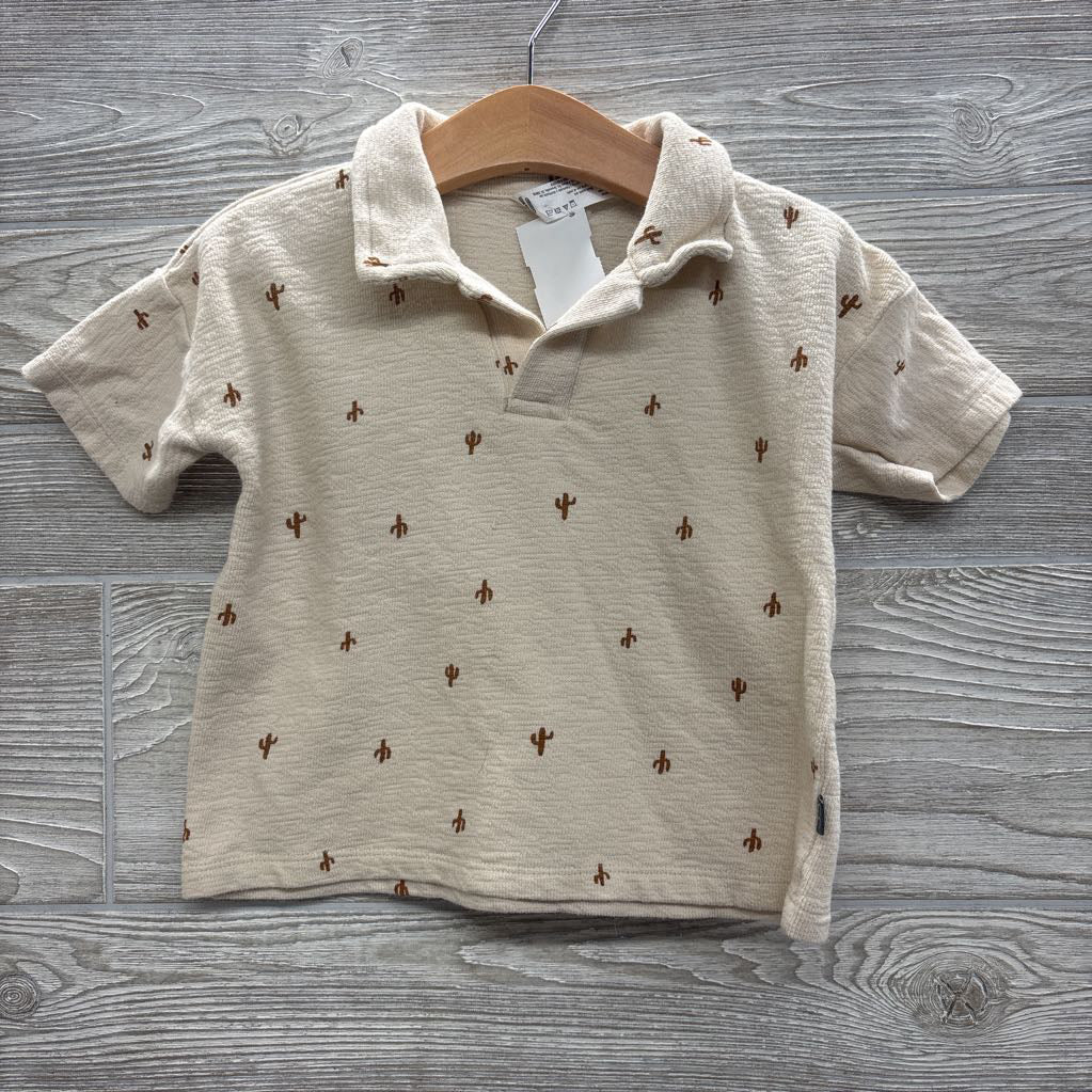 Textured Polo Shirt Cactus 3T
