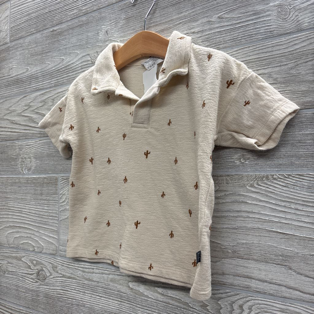 Textured Polo Shirt Cactus 3T