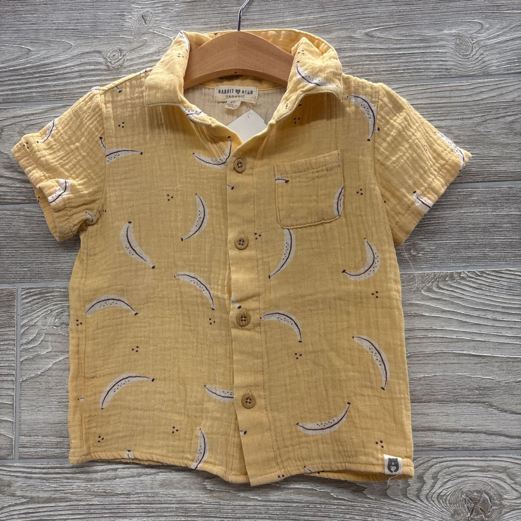 Gauze Button Up Shirt Bananas 3T