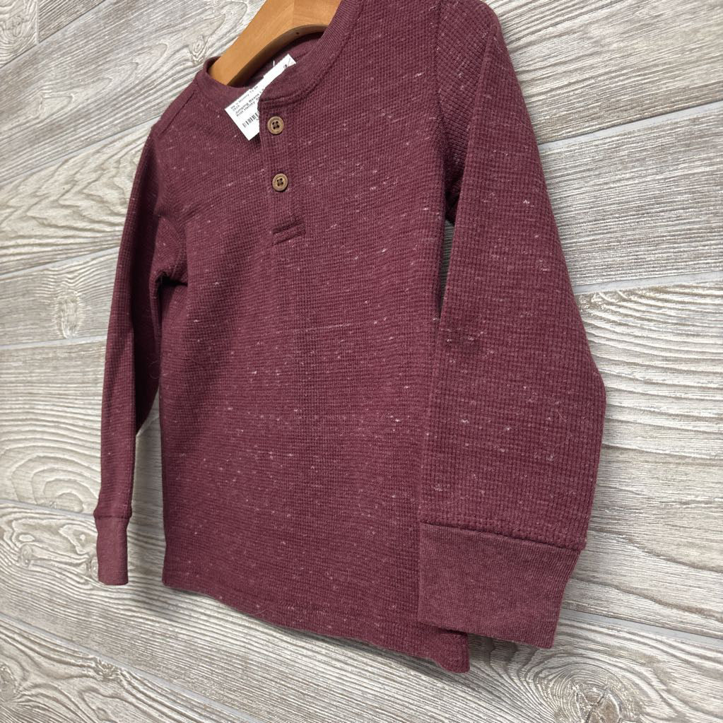 LS Waffle Knit Henley Shirt 3T