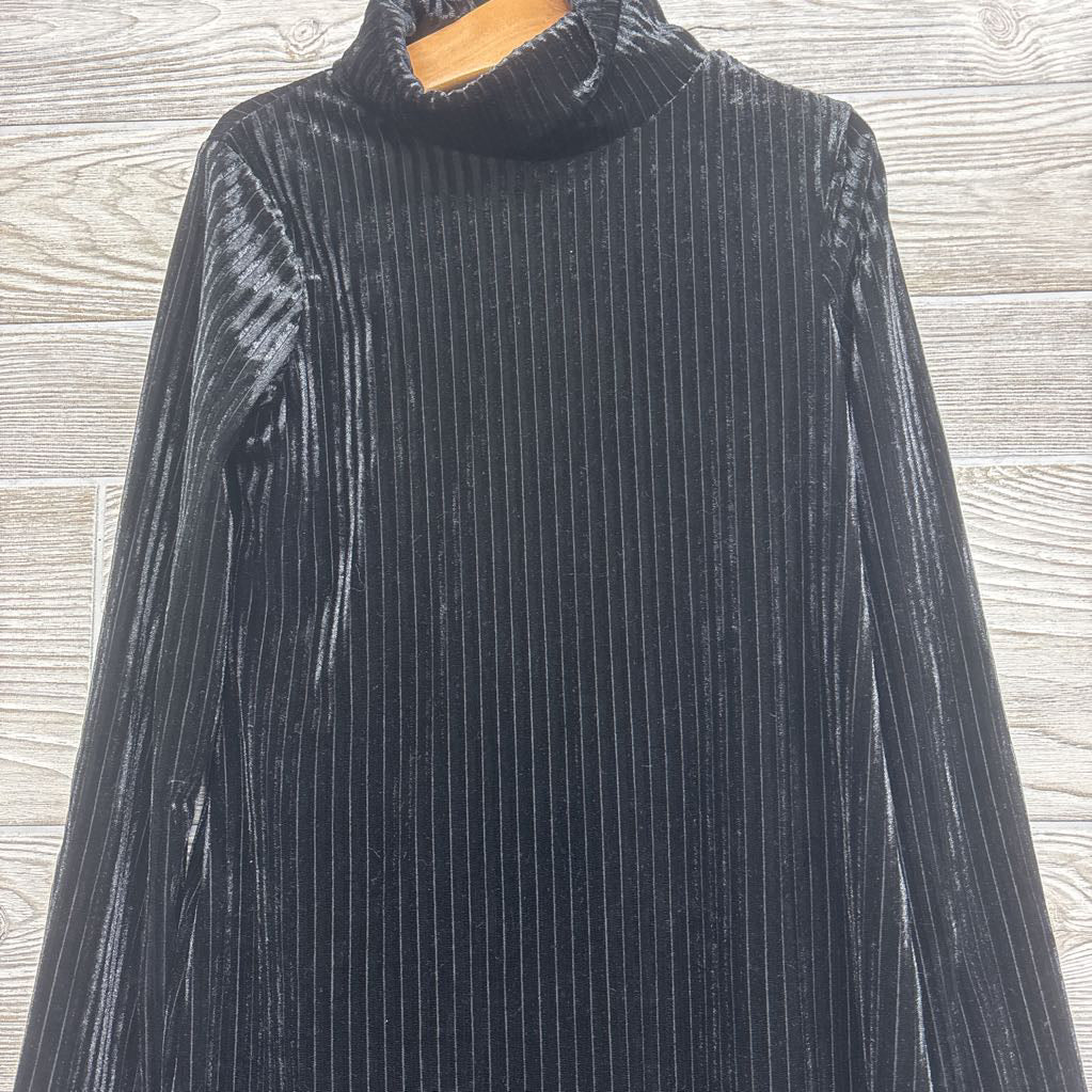 LS Ribbed Velvet Turtle Neck Dress 6-7
