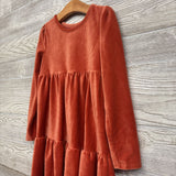 LS Tiered Ribbed Velour Dress 5-6