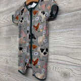 Bamboo Shorty Sleeper Cows Chickens Pigs 6-12M