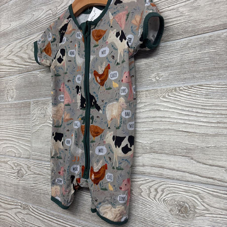 Bamboo Shorty Sleeper Cows Chickens Pigs 6-12M