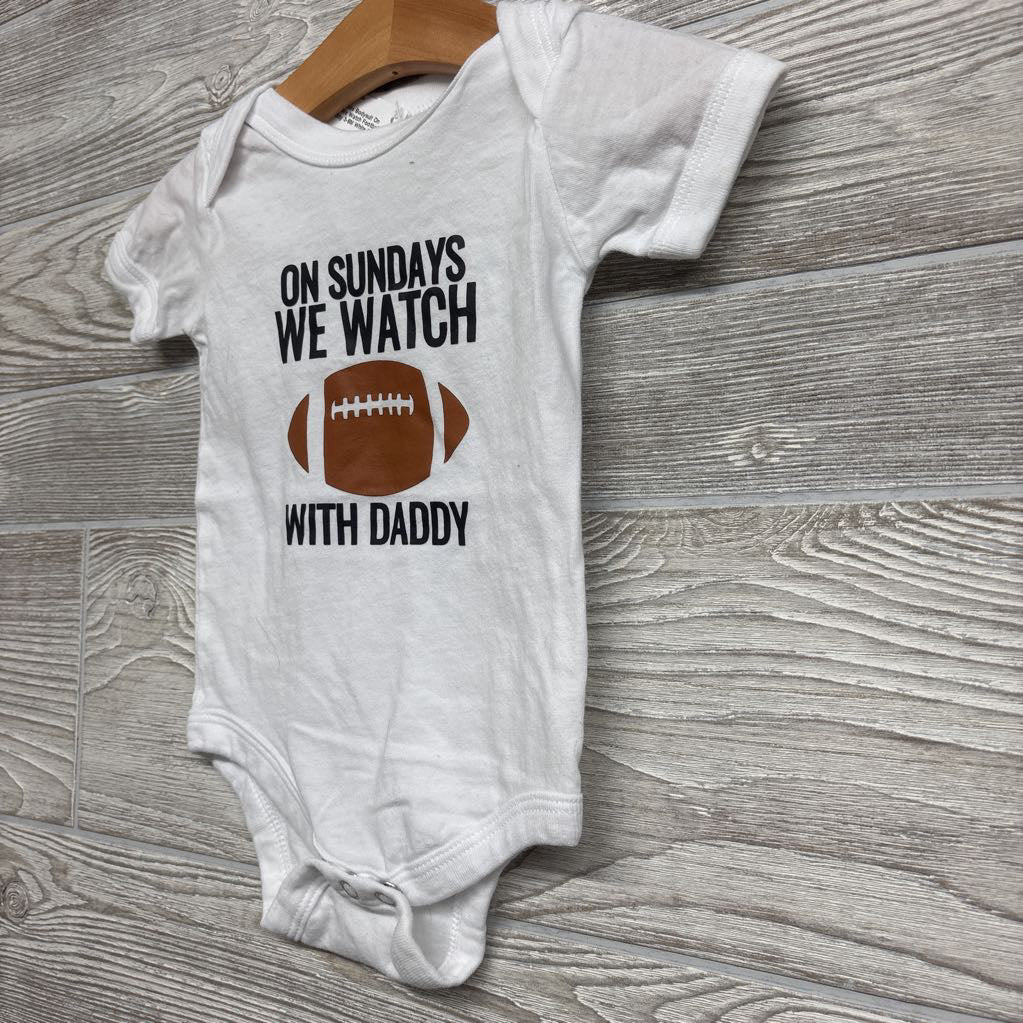 Bodysuit On Sundays We Watch Football With Daddy 3-6M