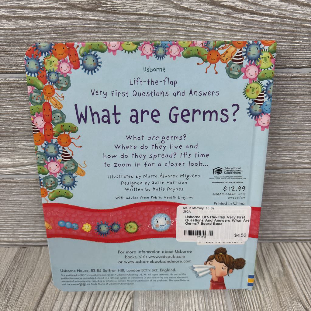 Usborne Lift-The-Flap Very First Questions And Answers What Are Germs? Board Book