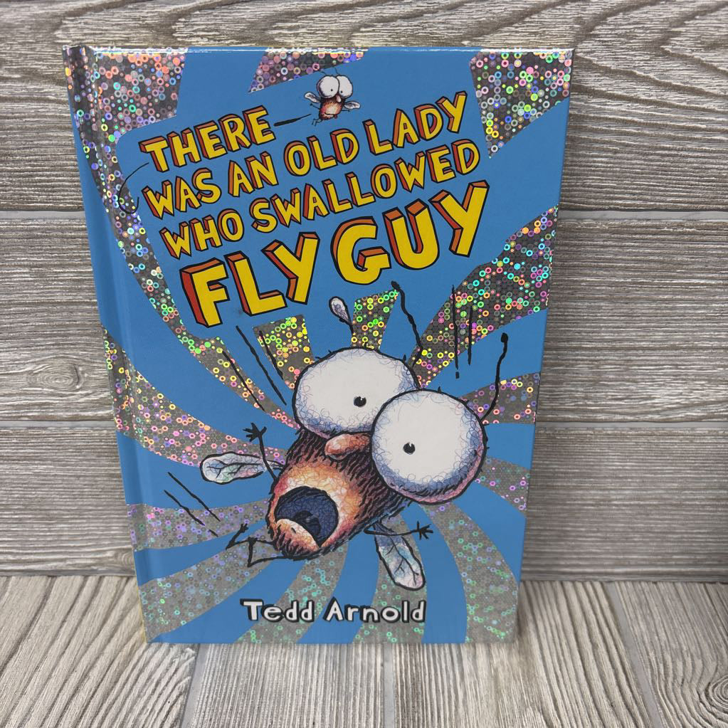 There Was An Old Lady Who Swallowed Fly Guy Hardcover Book