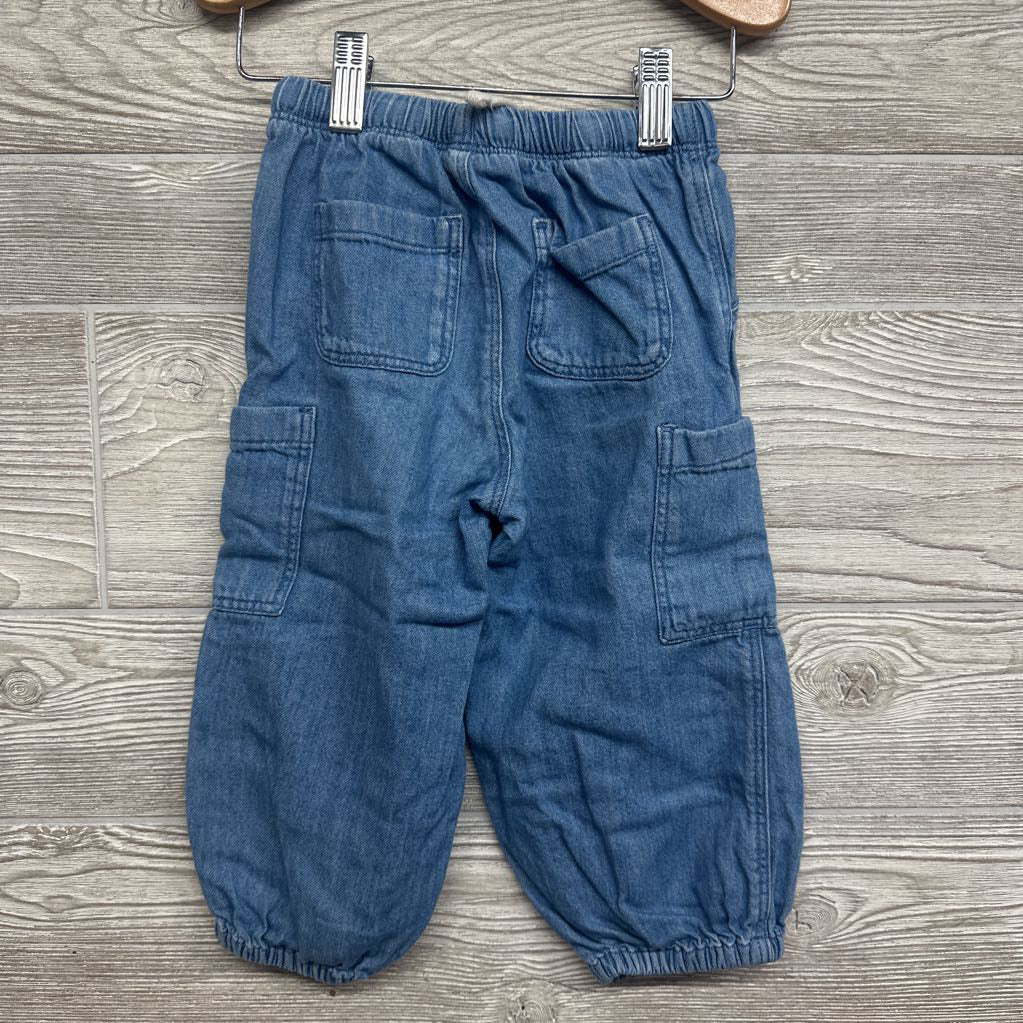 Chambray Drawstring Parachute Joggers Side Pockets 2T