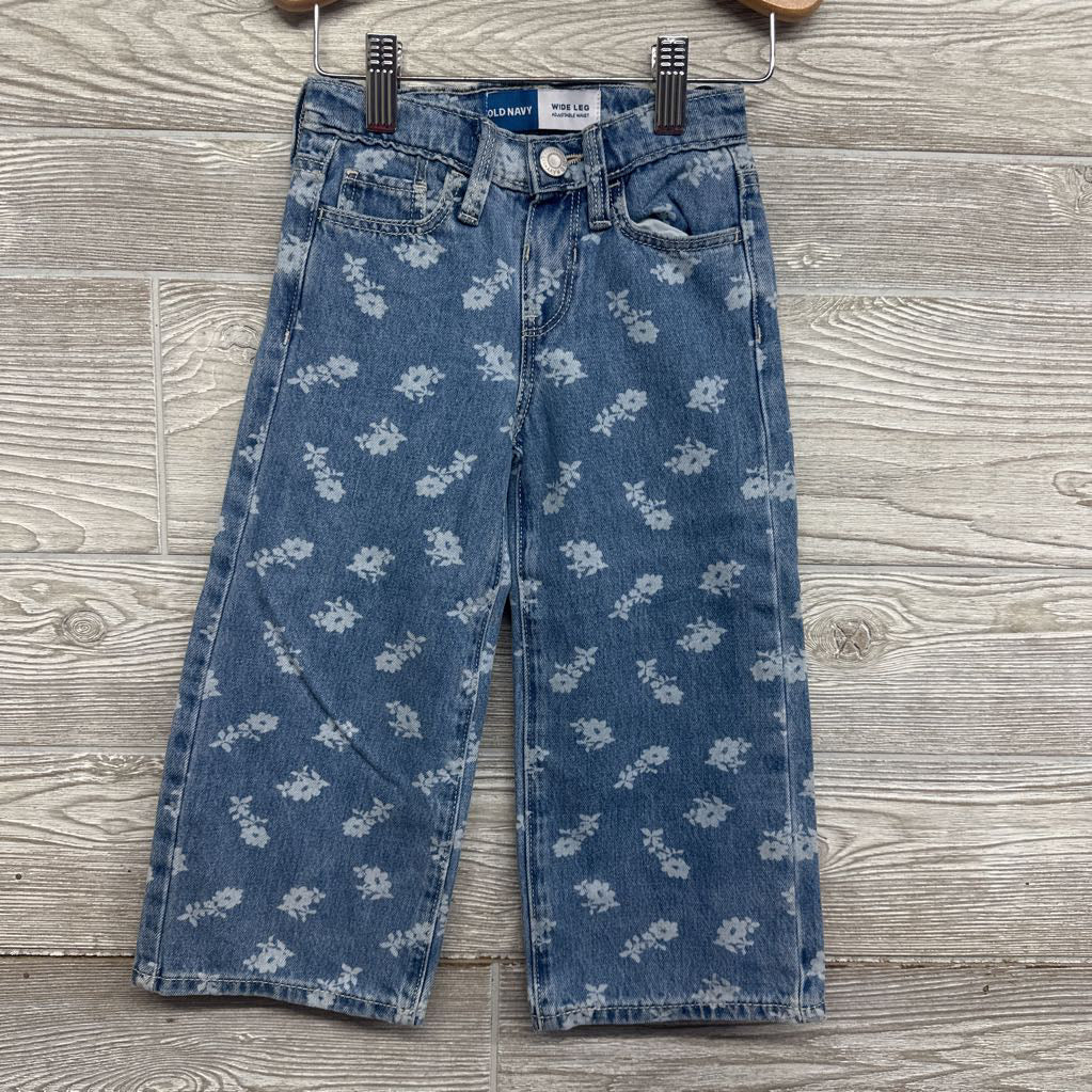 Wide Leg Jeans Flowers 3T