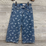 Wide Leg Jeans Flowers 3T