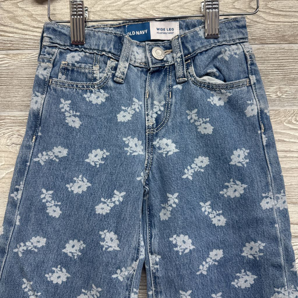 Wide Leg Jeans Flowers 3T