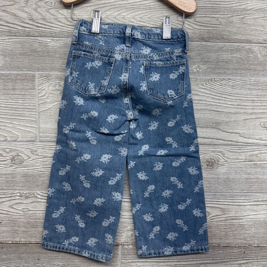 Wide Leg Jeans Flowers 3T