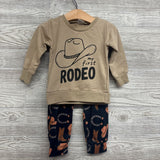 Crewneck My First Rodeo & Harem Joggers Cowboy Hats Boots 12-18M