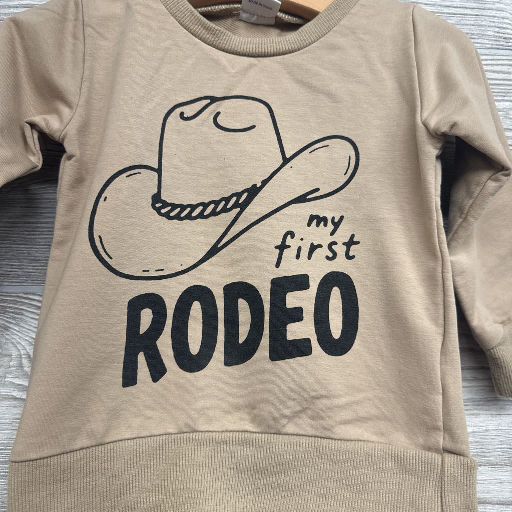 Crewneck My First Rodeo & Harem Joggers Cowboy Hats Boots 12-18M
