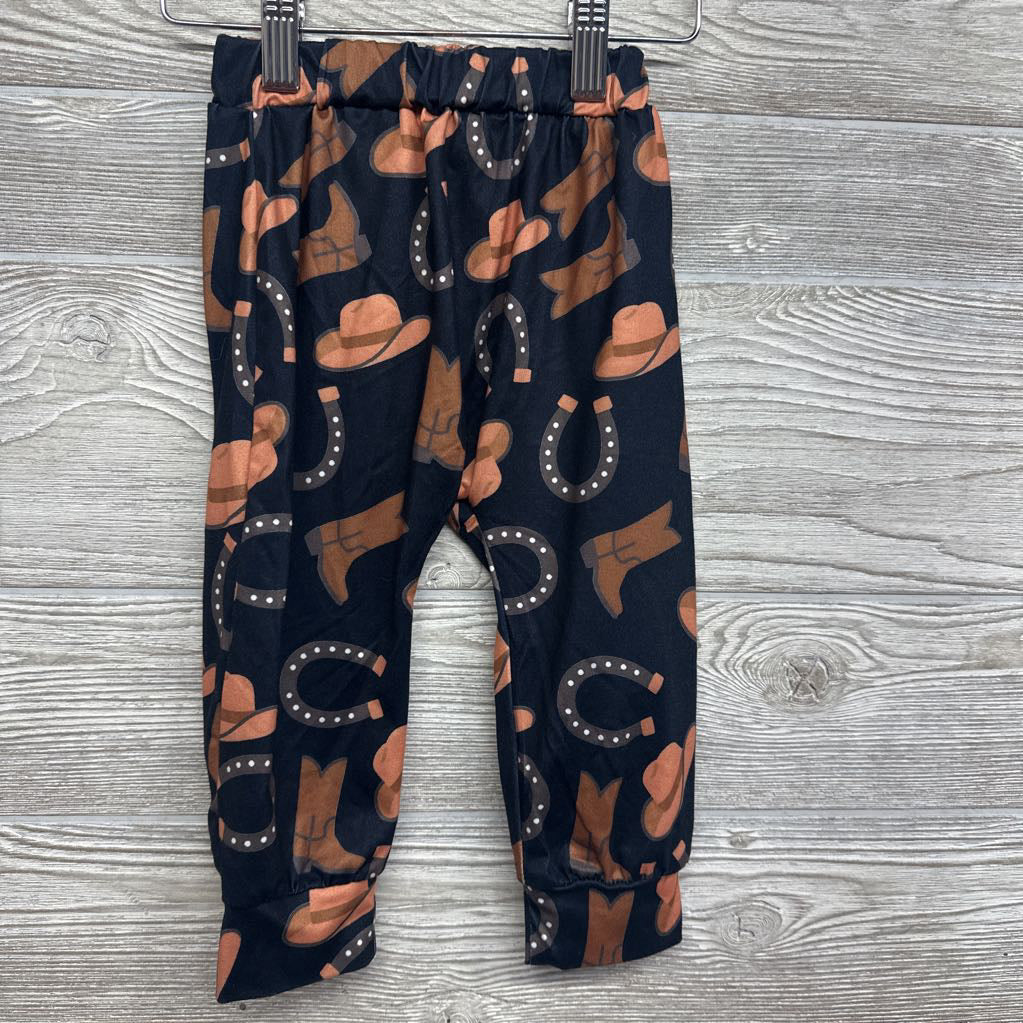 Crewneck My First Rodeo & Harem Joggers Cowboy Hats Boots 12-18M