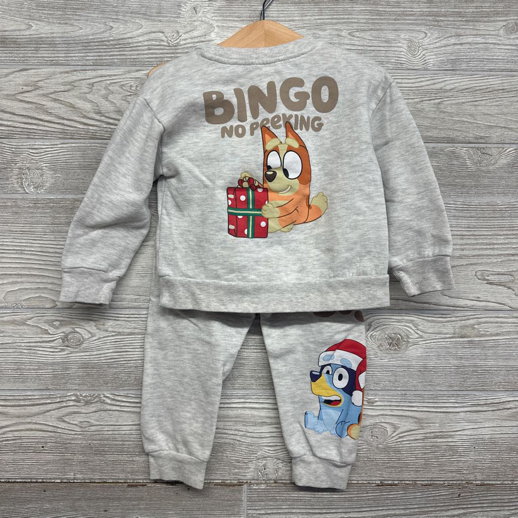 Crewneck Gift & Jogger Sweatpants Santa Hats 3T