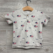 French Terry Henley Shirt & Shorts Flags USA 2T