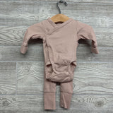 LS Ribbed Side Snap Bodysuit, Fold Over Pants & Hat NB
