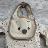 NEW LS Bodysuit Pooh, Velour Pants & Pooh Bib