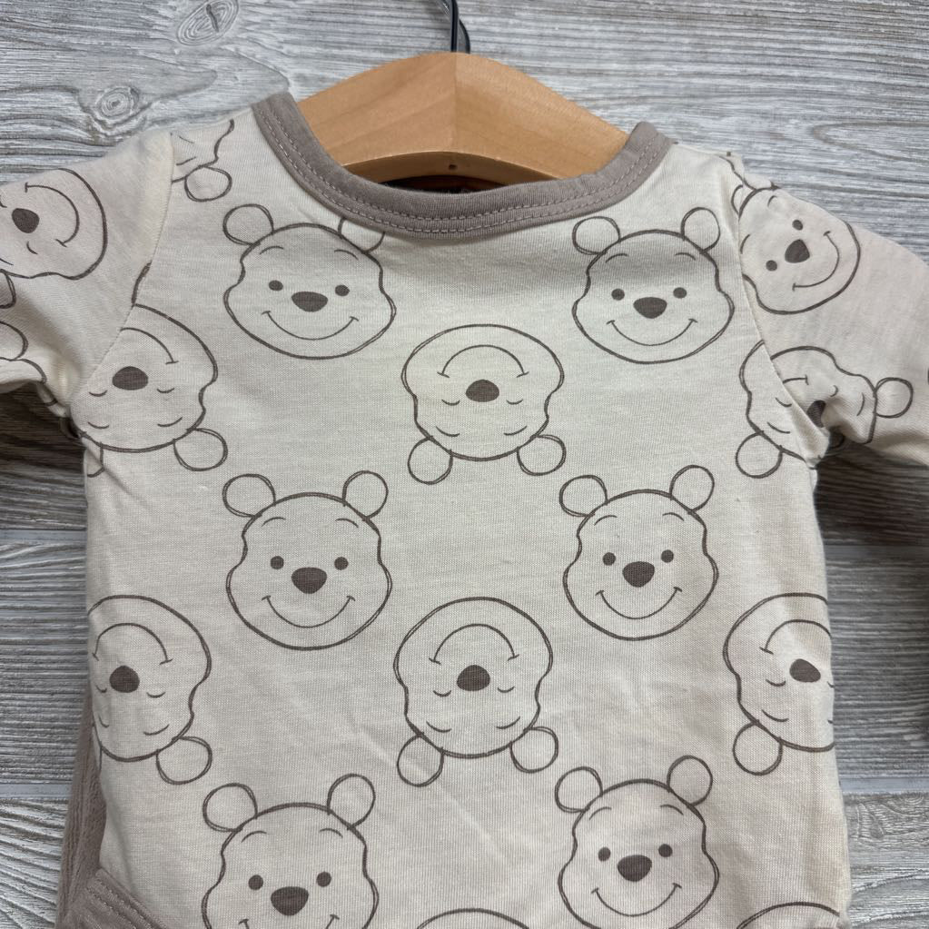 NEW LS Bodysuit Pooh, Velour Pants & Pooh Bib