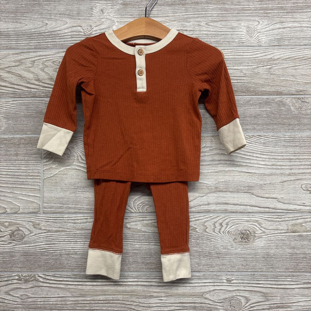 LS Ribbed Henley Shirt & Pants 6-9M