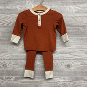 LS Ribbed Henley Shirt & Pants 6-9M
