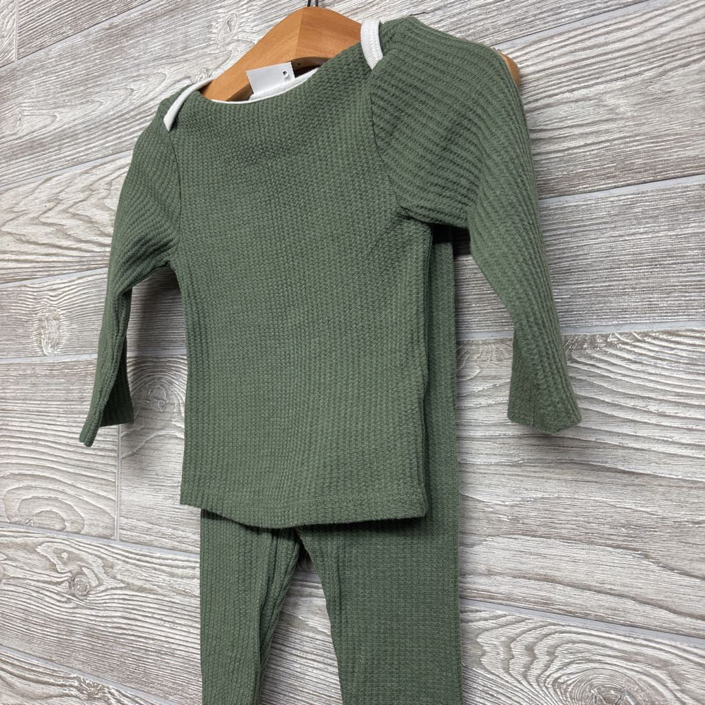 LS Waffle Knit Shirt & Pants 12M