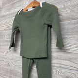 LS Waffle Knit Shirt & Pants 12M